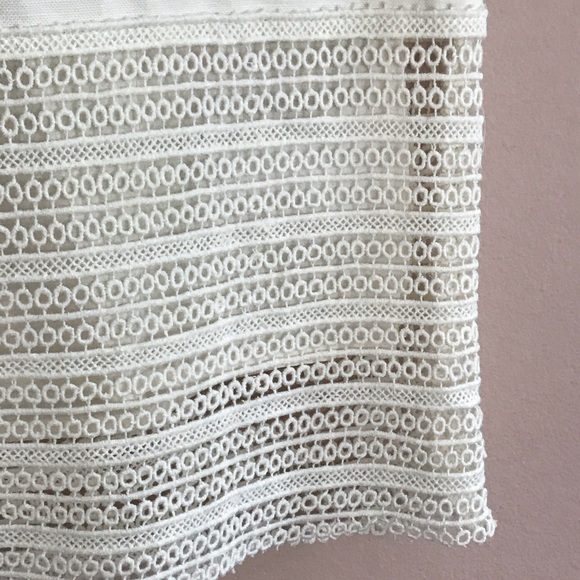 LOFT Jasmine ivory eyelet cotton linen shift dress - Picture 7 of 7